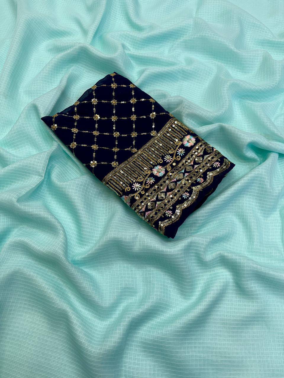 React Soft Kota Chex Zari Weaving Saree