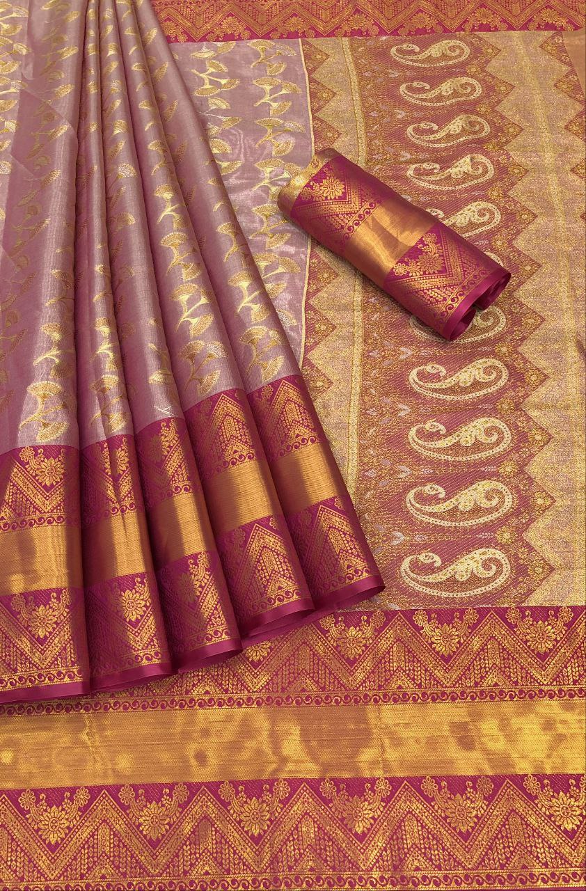 Rubab Kanjiviram Pattu Silk Pure Zari Weaving Saree
