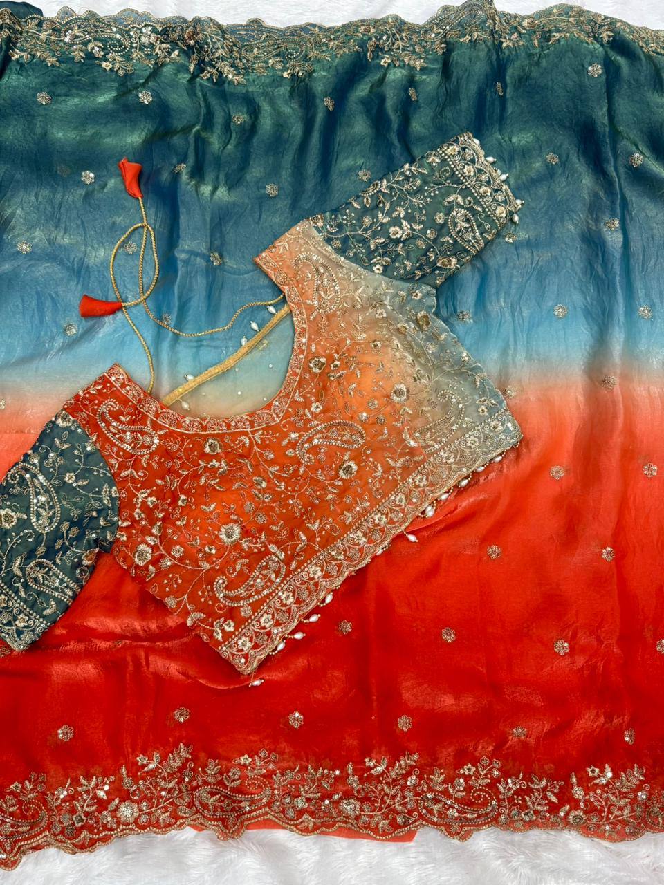 Hurricane Fendy Sartin Embroidery 3 mm Sequence Work Saree