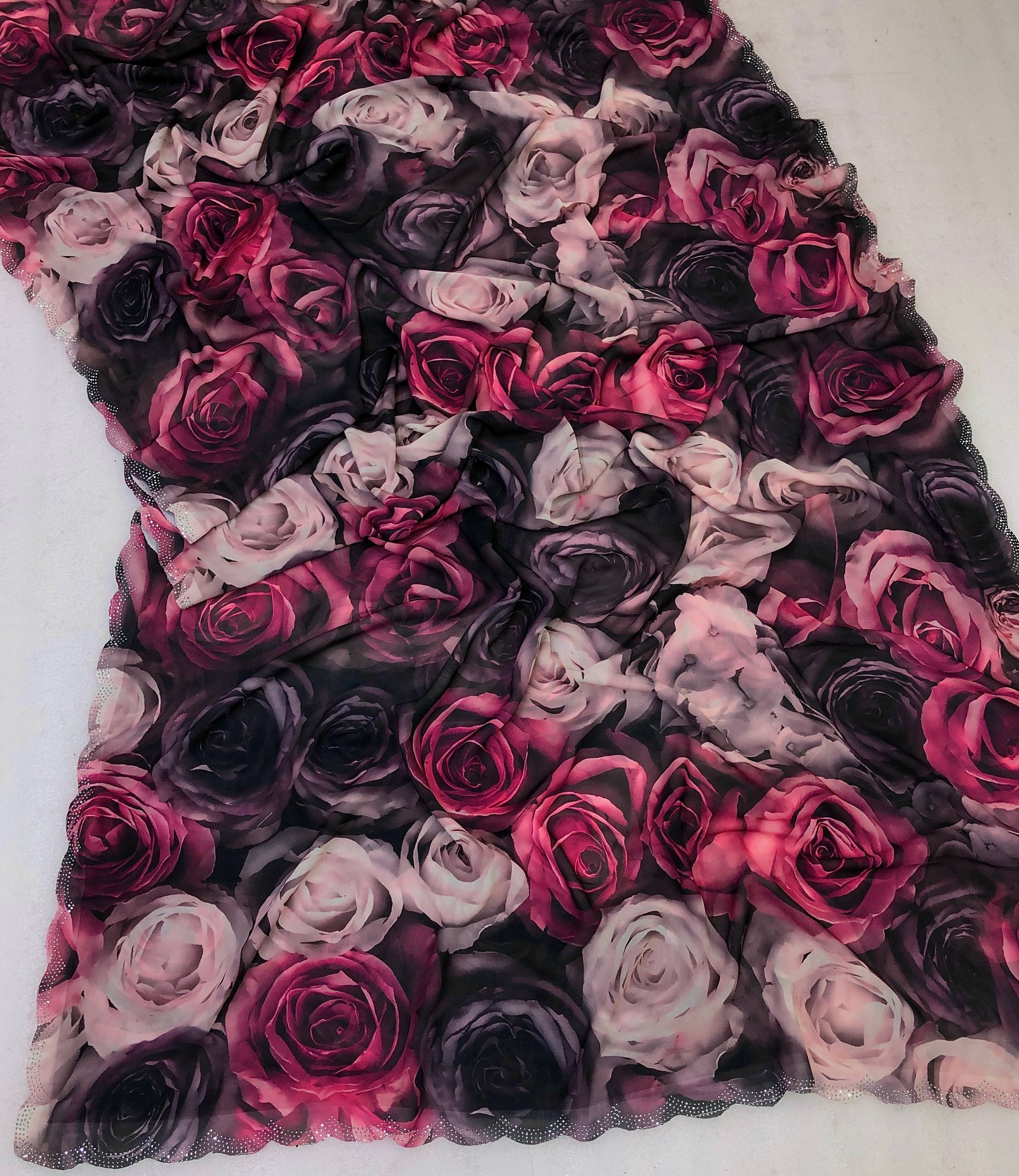 Angelic Weightless Chiffon With Floral Digital Print Saree