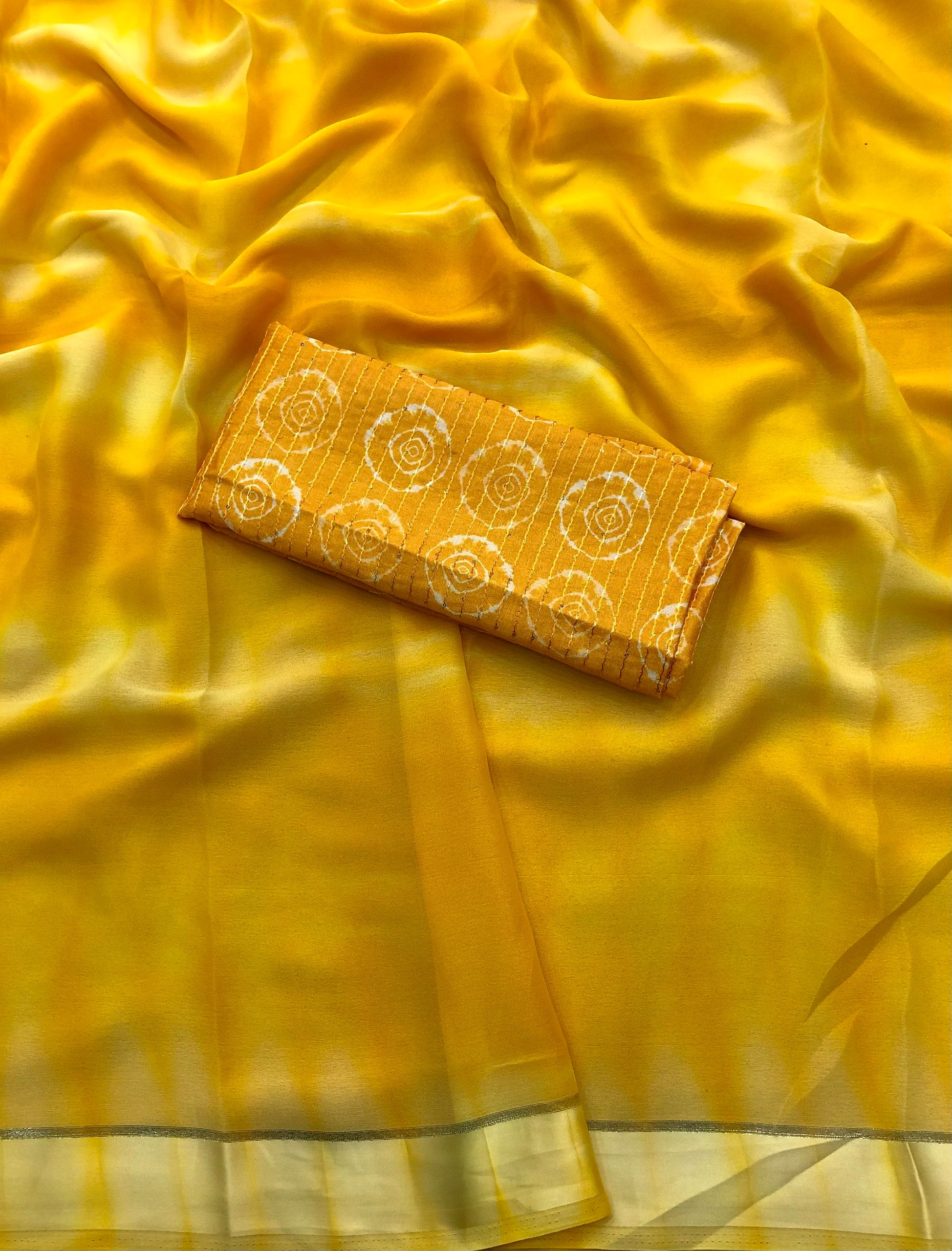 Bagasra Chiffon Sibori Print Saree