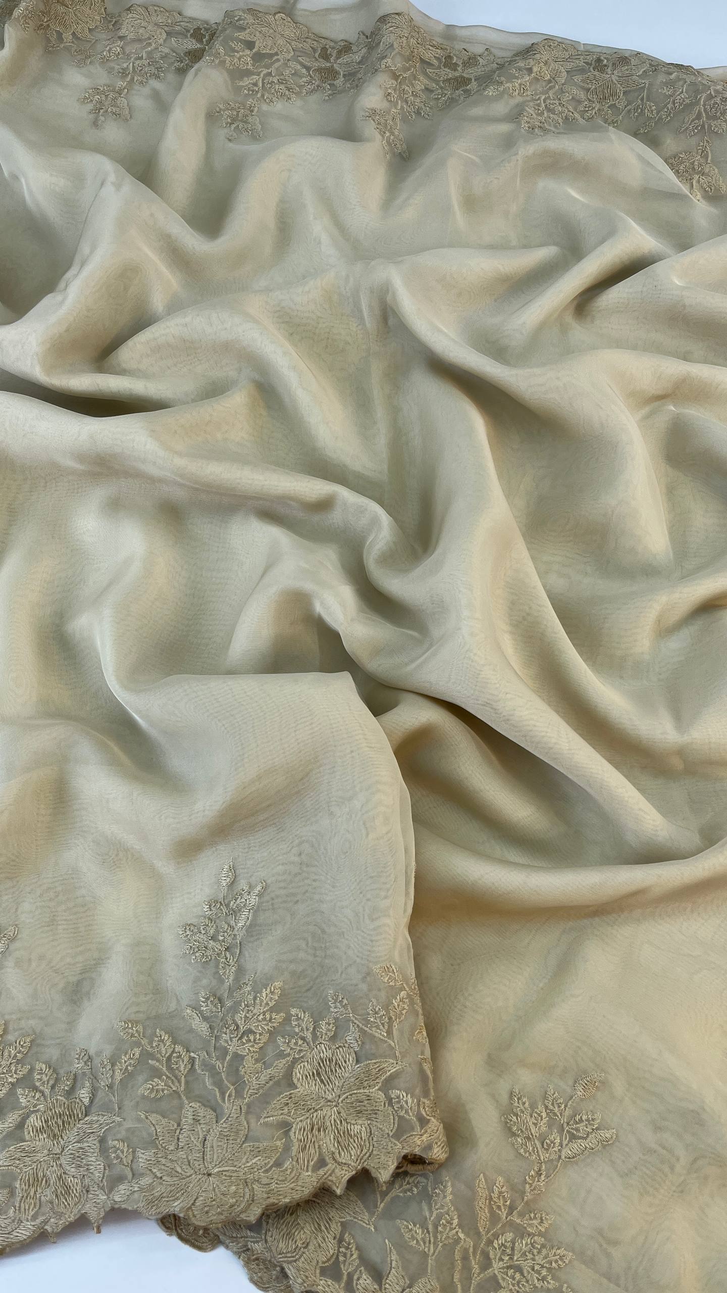 Captain Tebby Organza Embroidery Work Saree