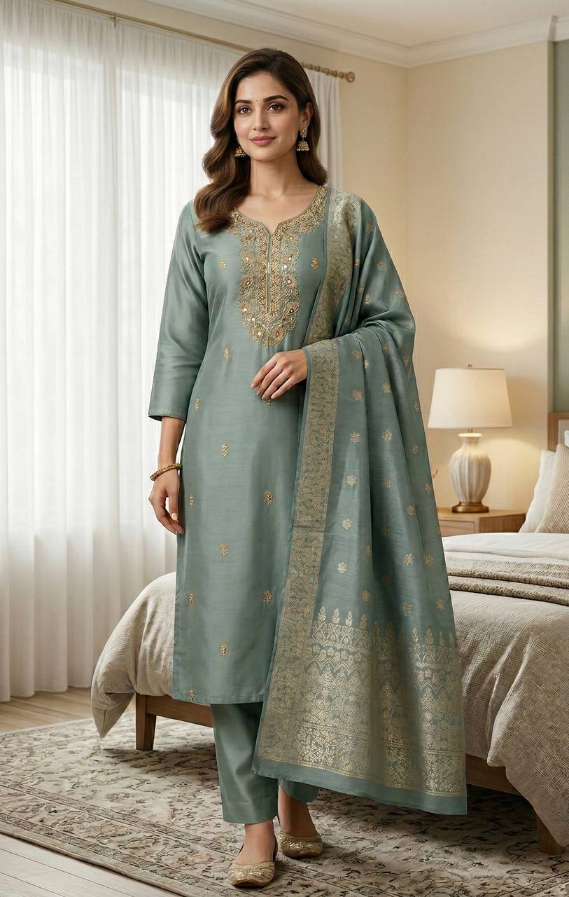 Sensor Cotton Viscose Dress 3 Piece Set