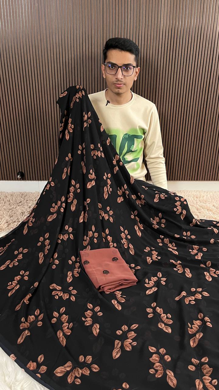 Rinera 3 Weightless Chiffon Floral Digital Print Saree