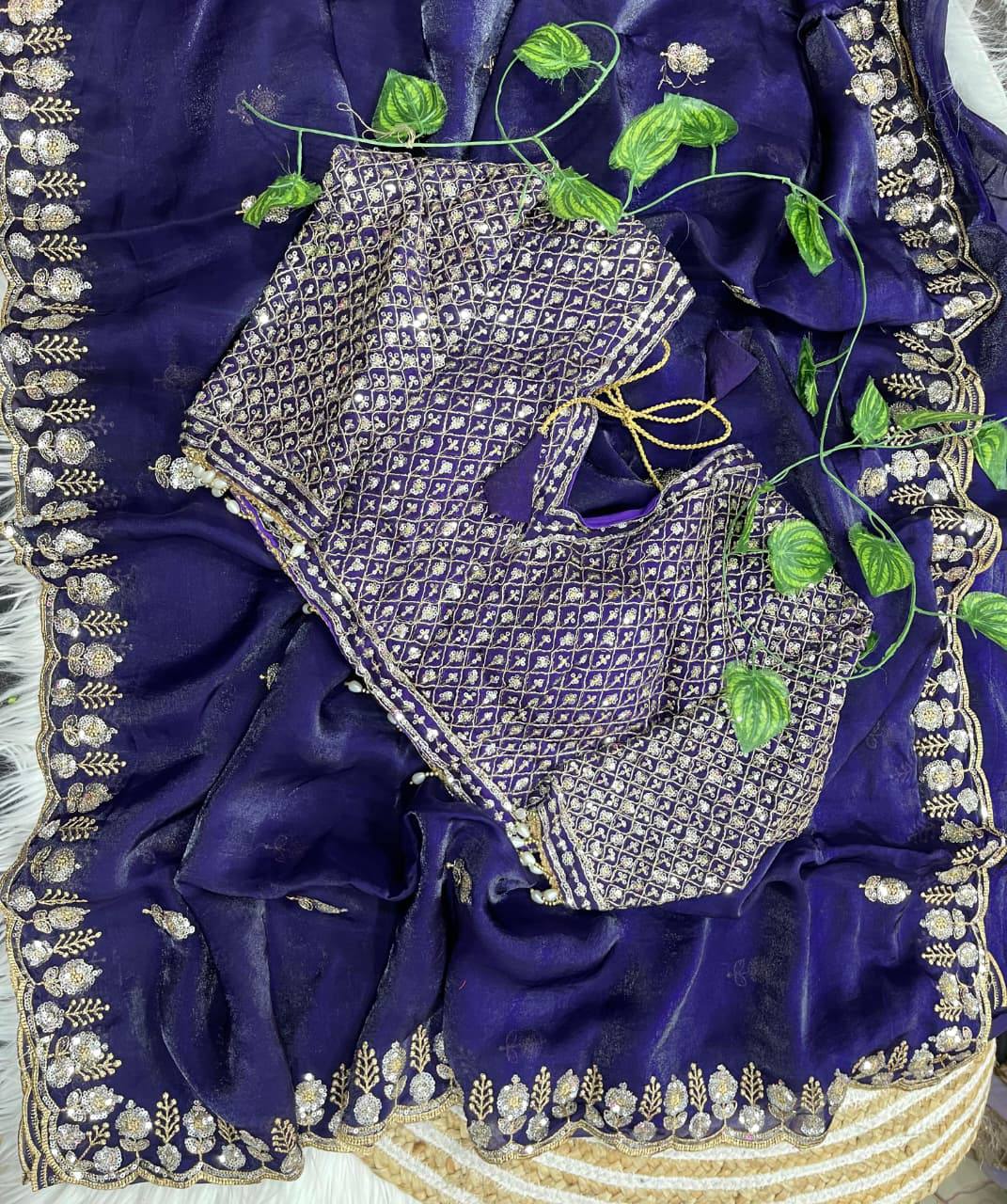Amira Space Silk 3 mm Sequence Work Saree