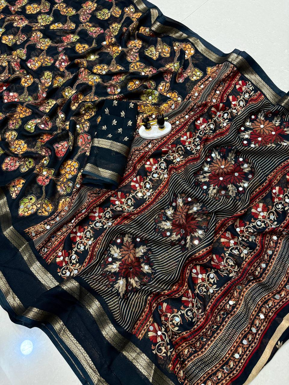 Gulshab Georgette Foil Printed Saree