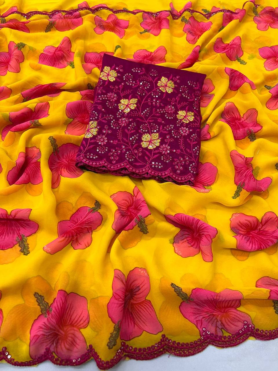 Avion Super Soft Mul Slab Georgette Saree