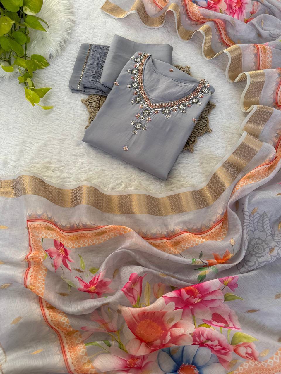 Perry Premium Roman Silk Soft Fabric Kurti