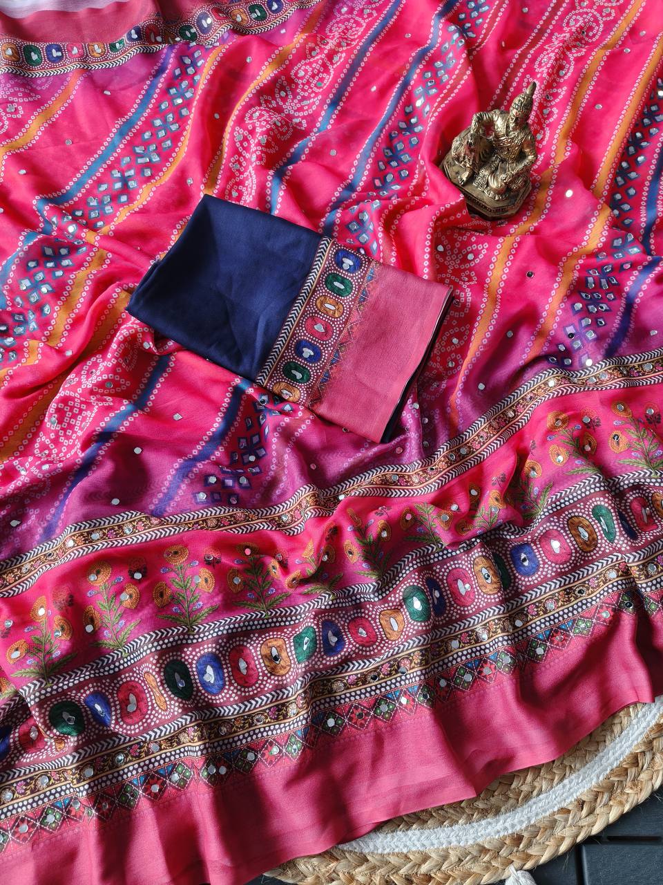 Enid 2 Marsh Mellow Georgette Saree