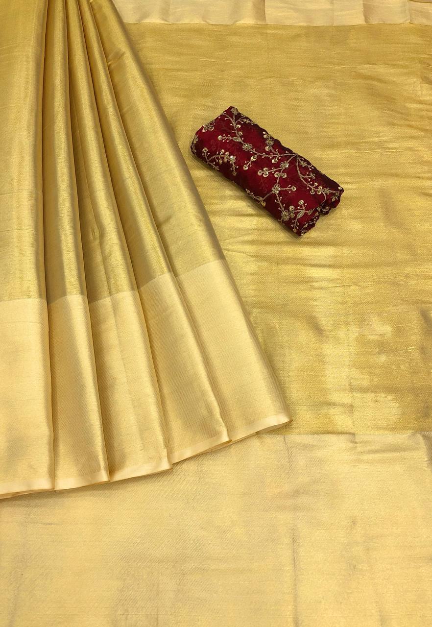 URSILA TISSUE SILK GOLD ZARI SAREE