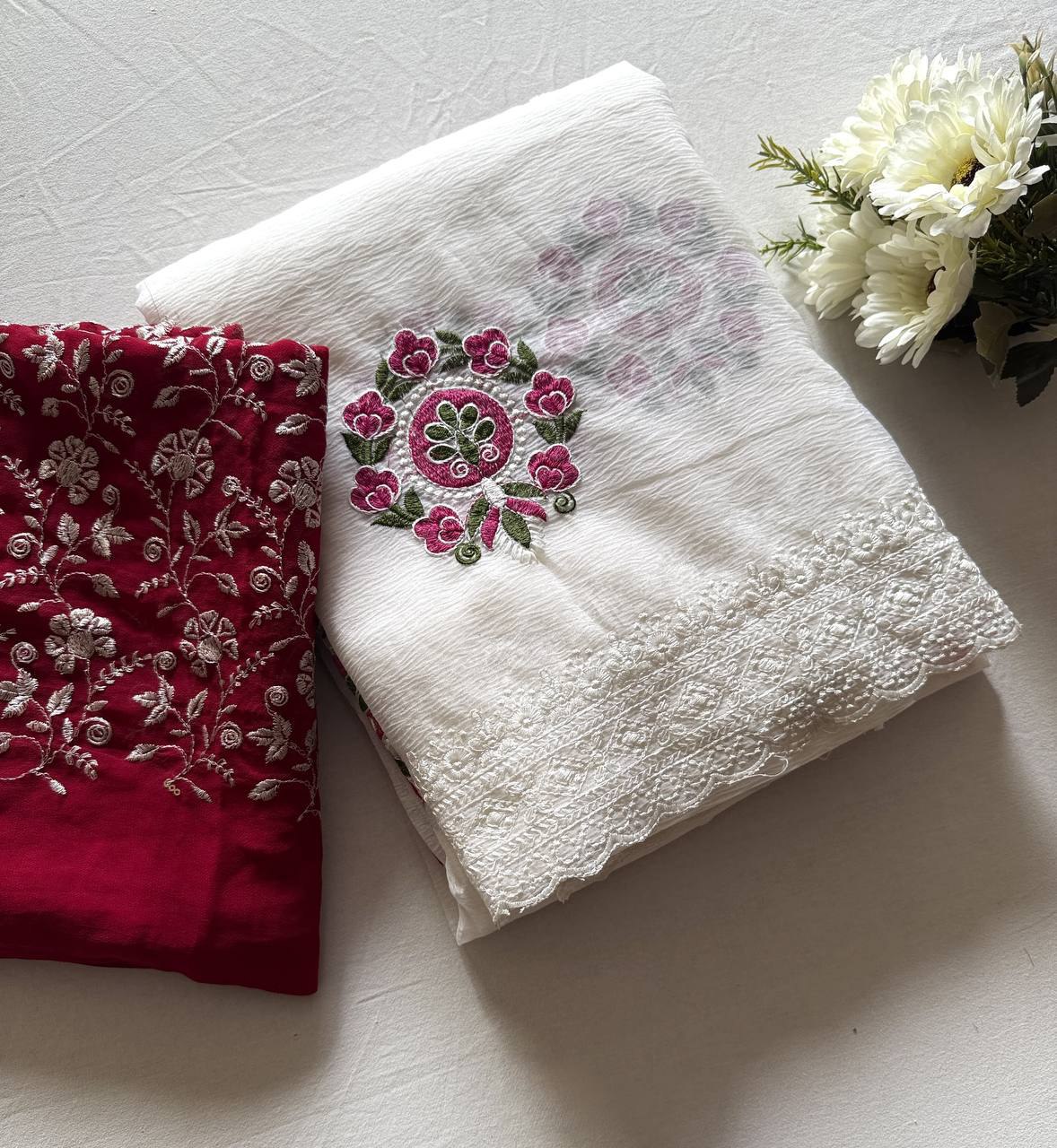 Madleen Pure Crush Georgette Chiffon Saree