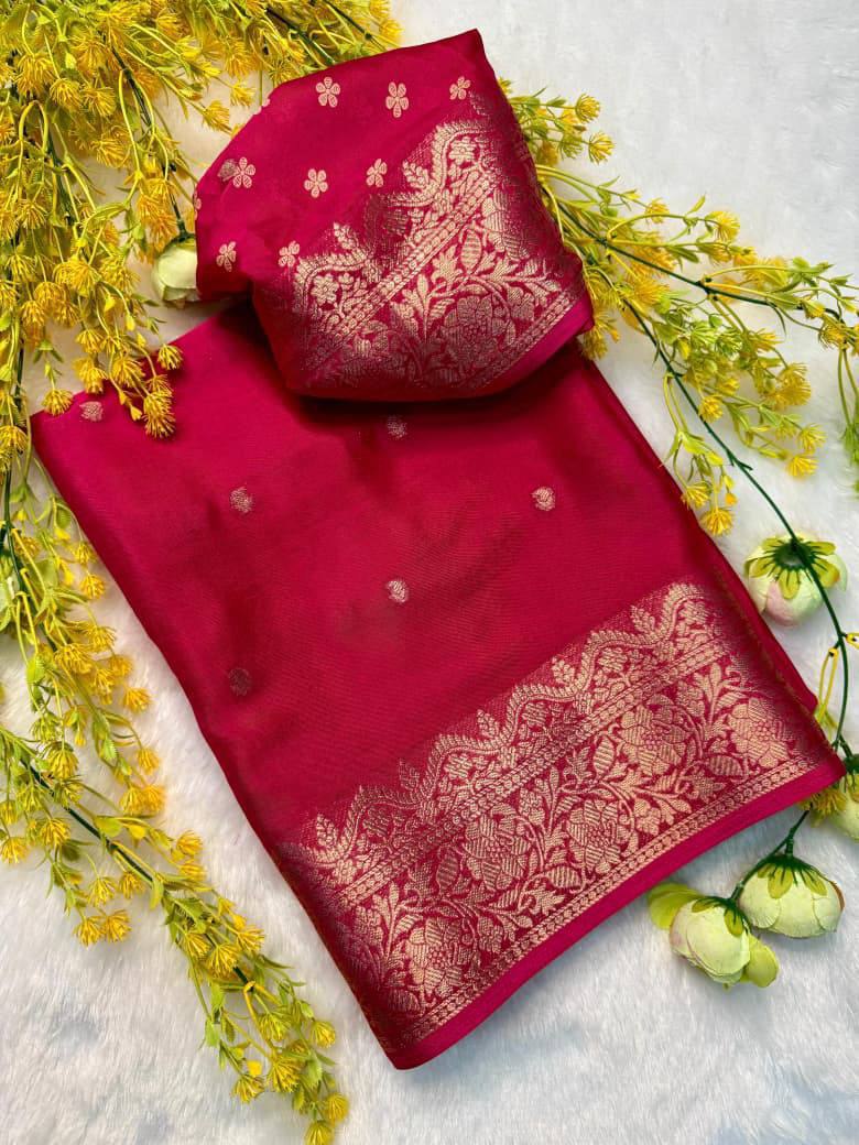 Cutout Premium Creap Silk Saree