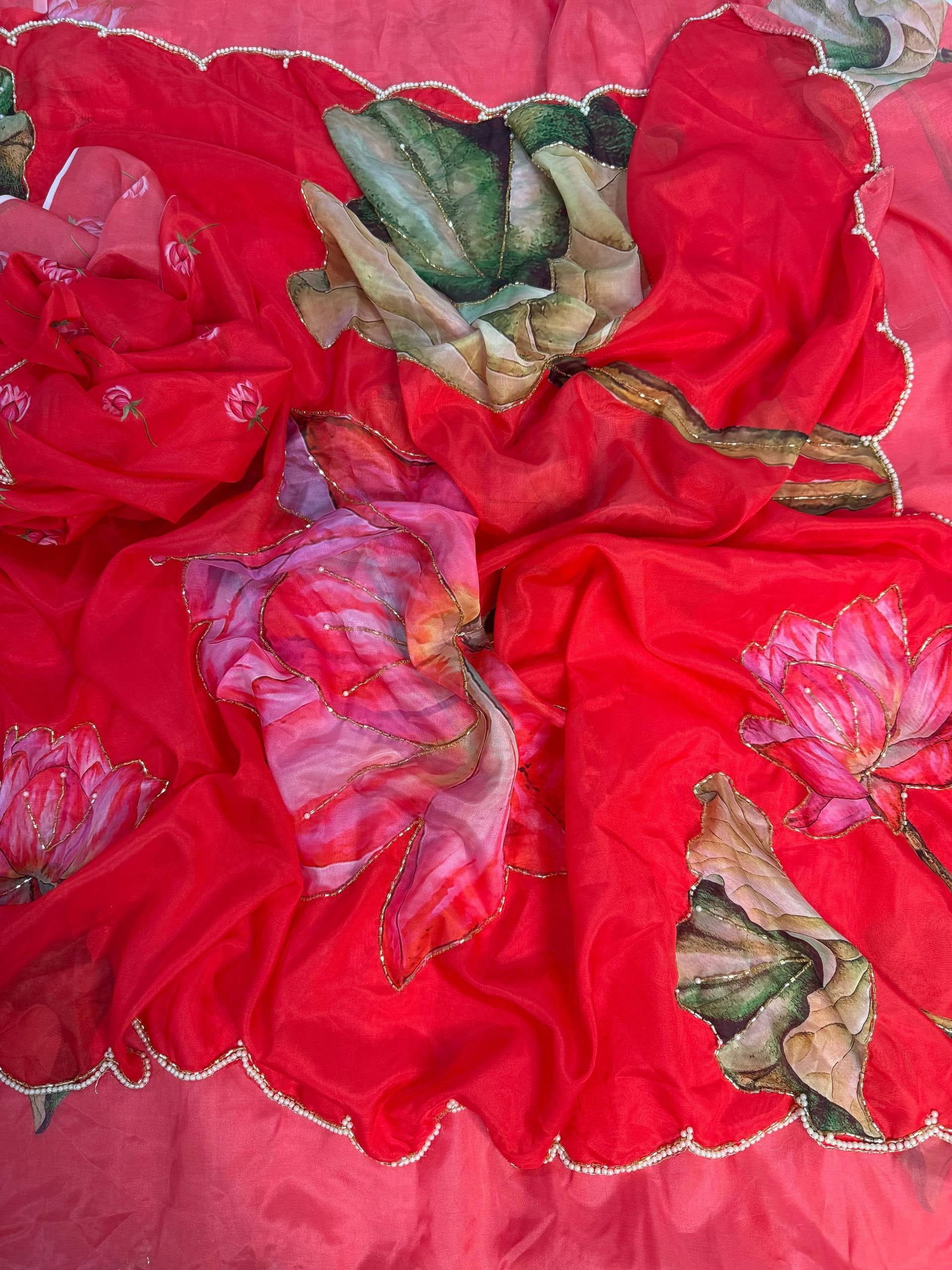 Rush Pure Soft Tebby Silk Printed Saree