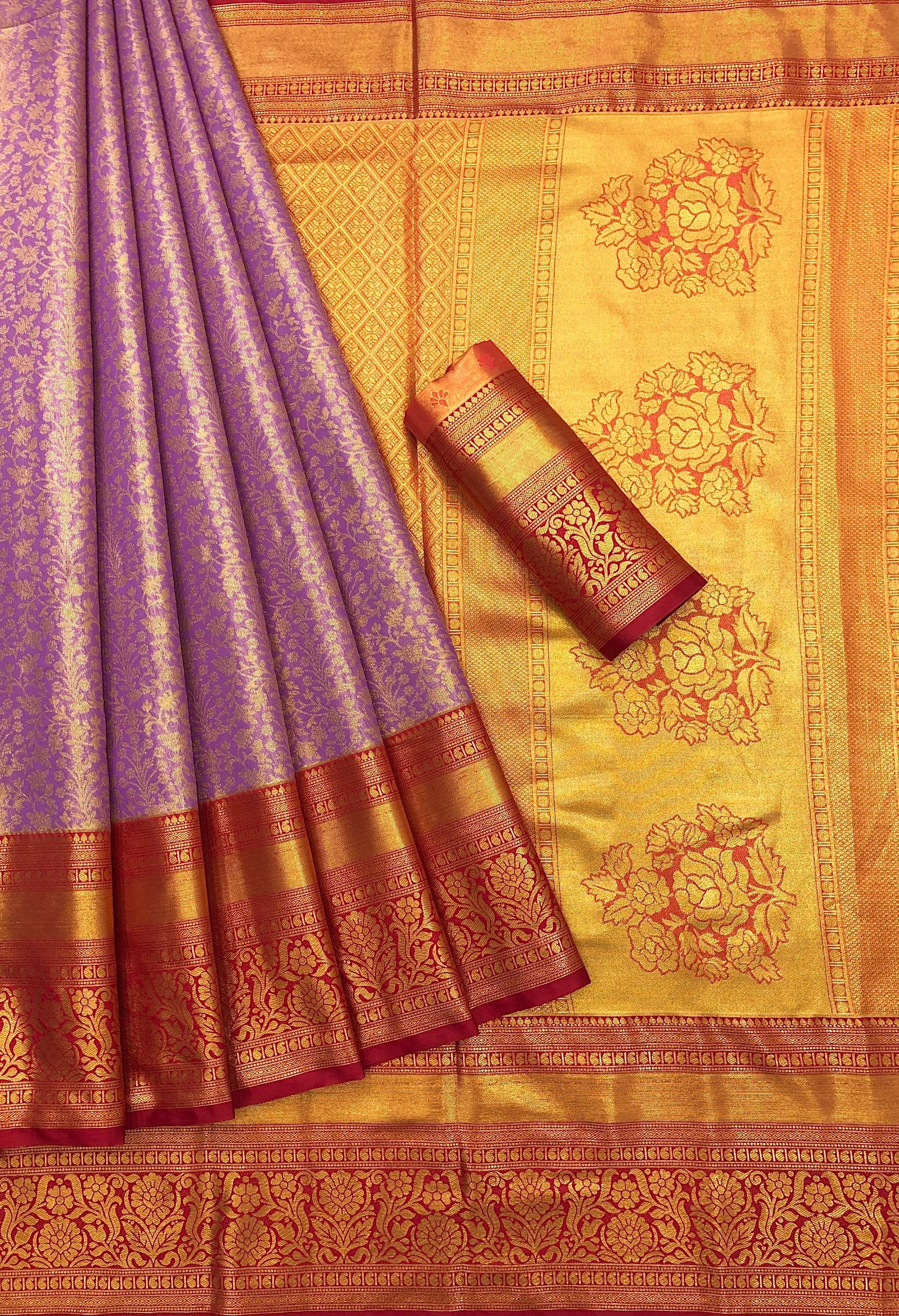 Sumal Kanjivaram pattu saree with Gold Zari Weave Saree