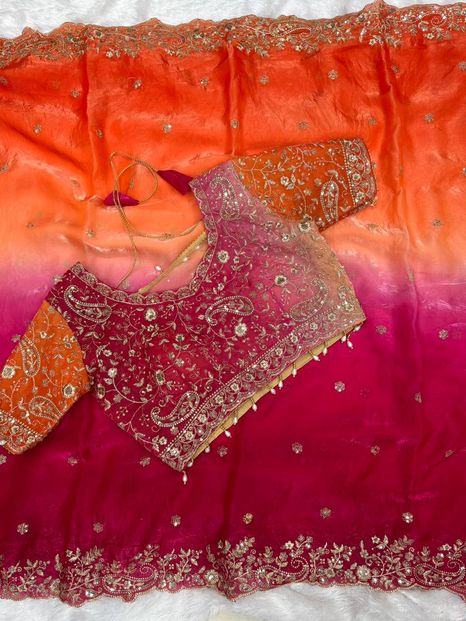 Hurricane Fendy Sartin Embroidery 3 mm Sequence Work Saree