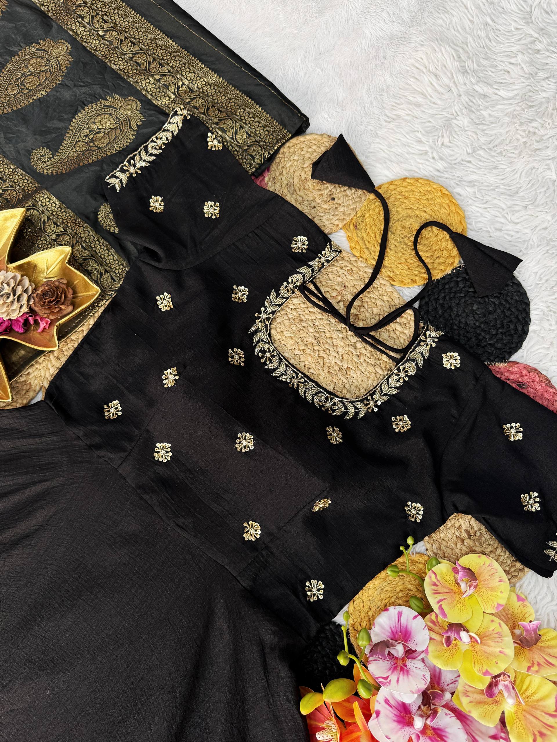 Qualify Big Boss Tanuja Style Maggam Work Gown