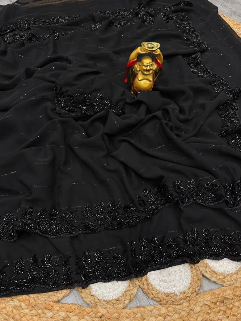 Slovakia Space Silk Sequence and Cutdana Saree