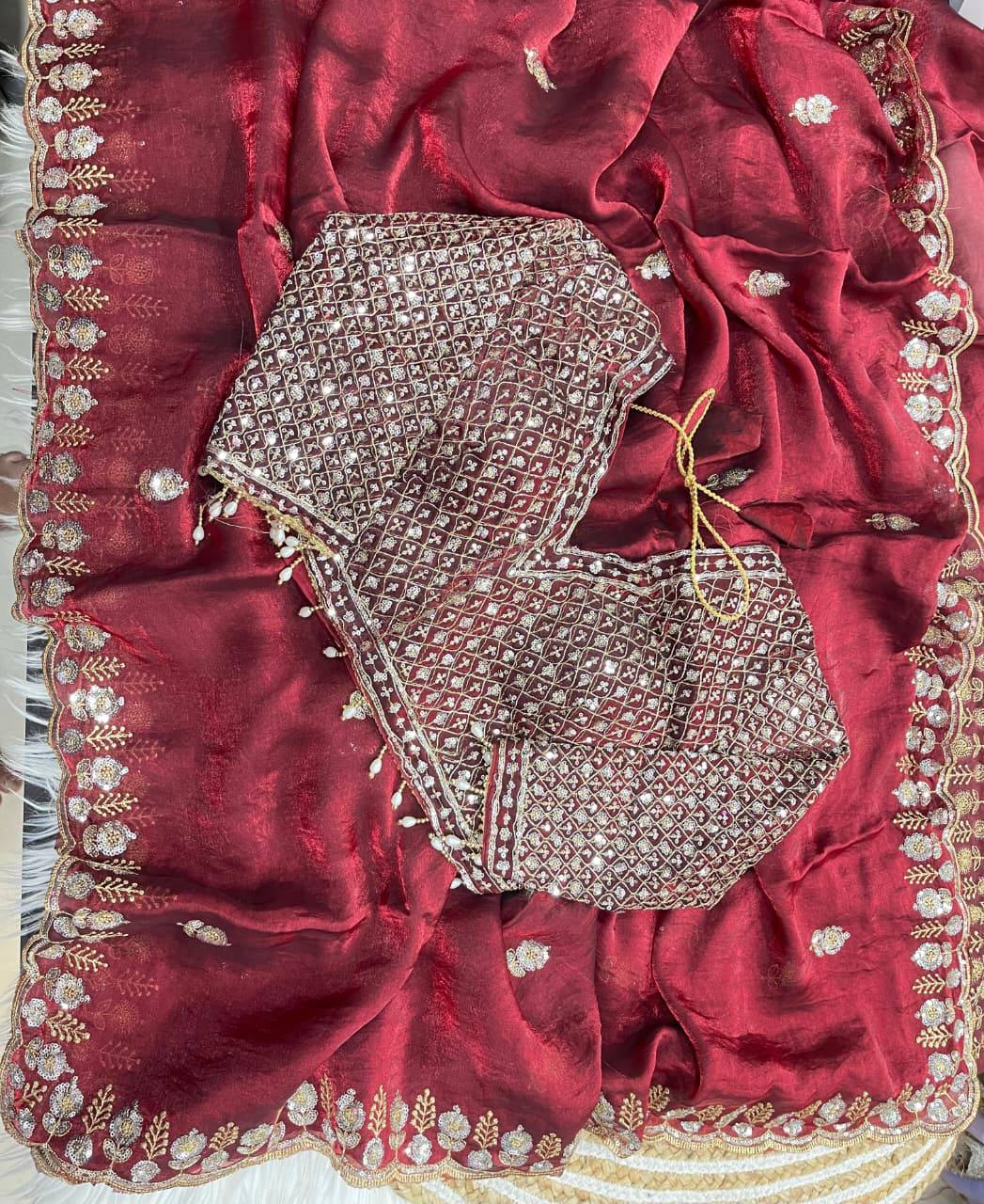 Amira Space Silk 3 mm Sequence Work Saree