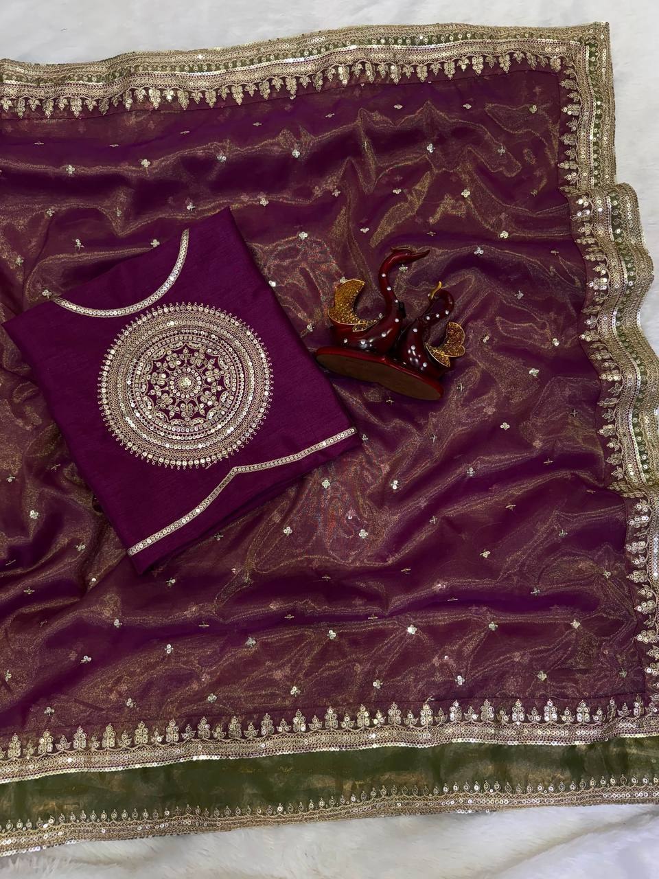 Jaanvi Soft NC Twill Embroidery Work Saree
