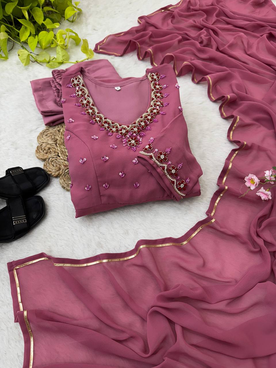 Kettel Fox Georgette Heavy Quality Gown