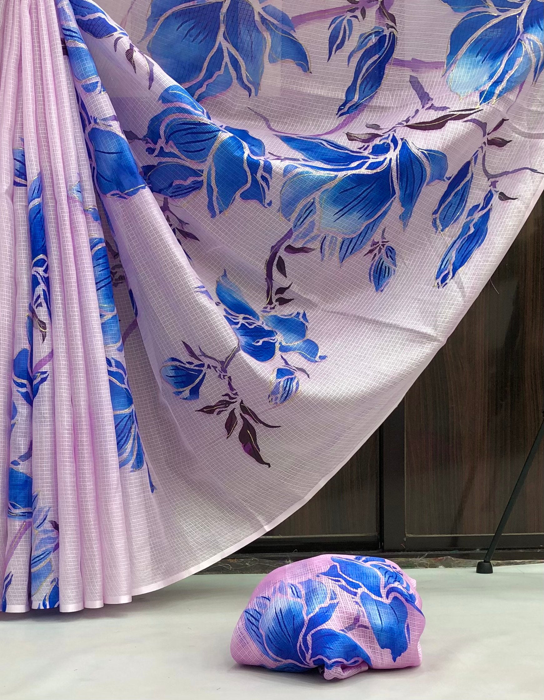 Lianna 2 Soft Kota Lenin Chex Digital Print Saree