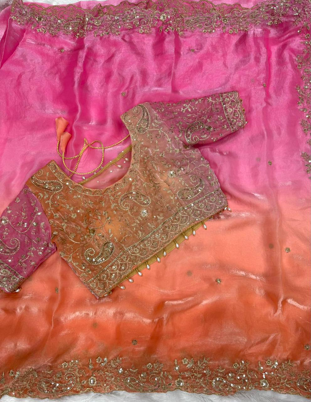 Hurricane Fendy Sartin Embroidery 3 mm Sequence Work Saree