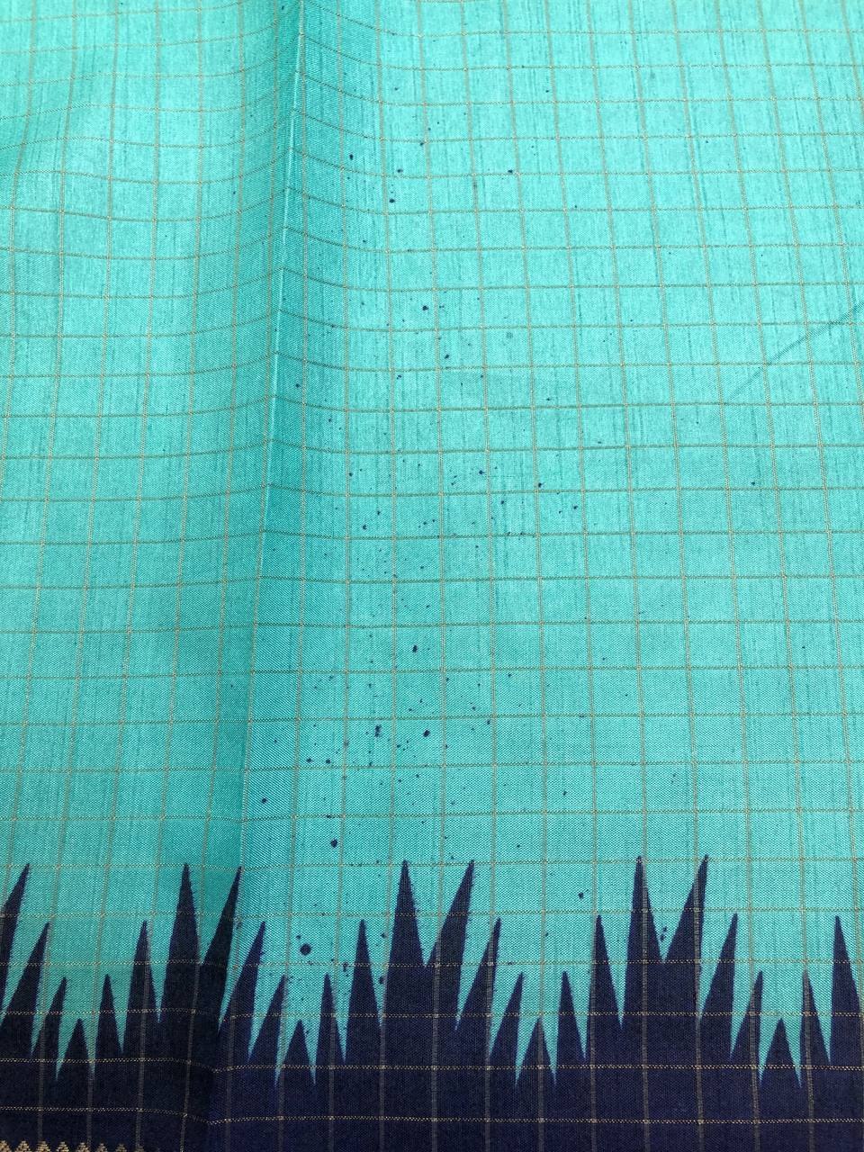 Hunnahh Chenderi Chex Weaving MISPRINT SAREE