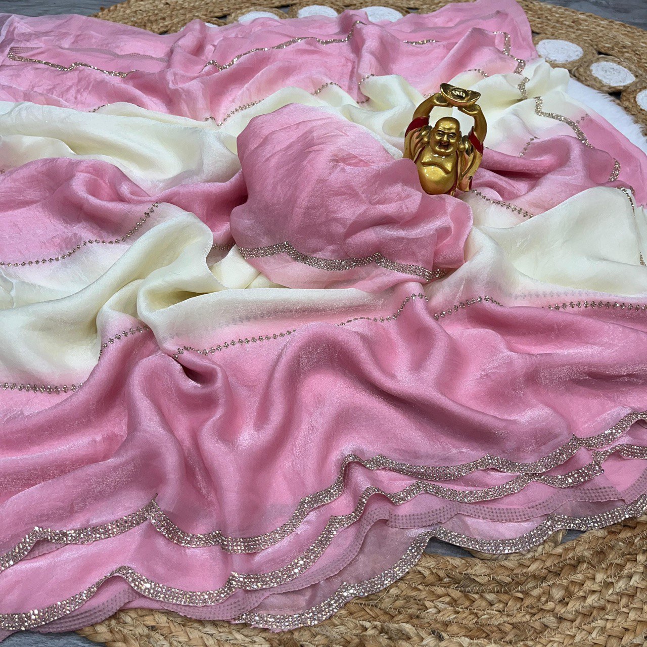 Mila Space silk with jarkhan work Saree