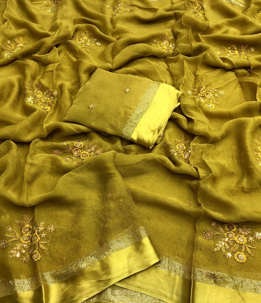 Keena Viscos Hand Dyed Satin Border Saree
