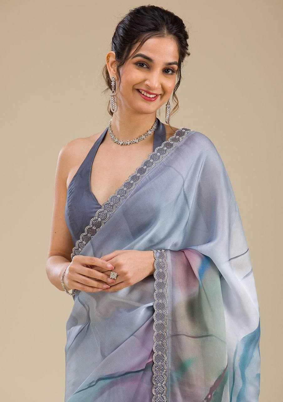 COOPER SATTIN GEORGETTE SILK SAREE