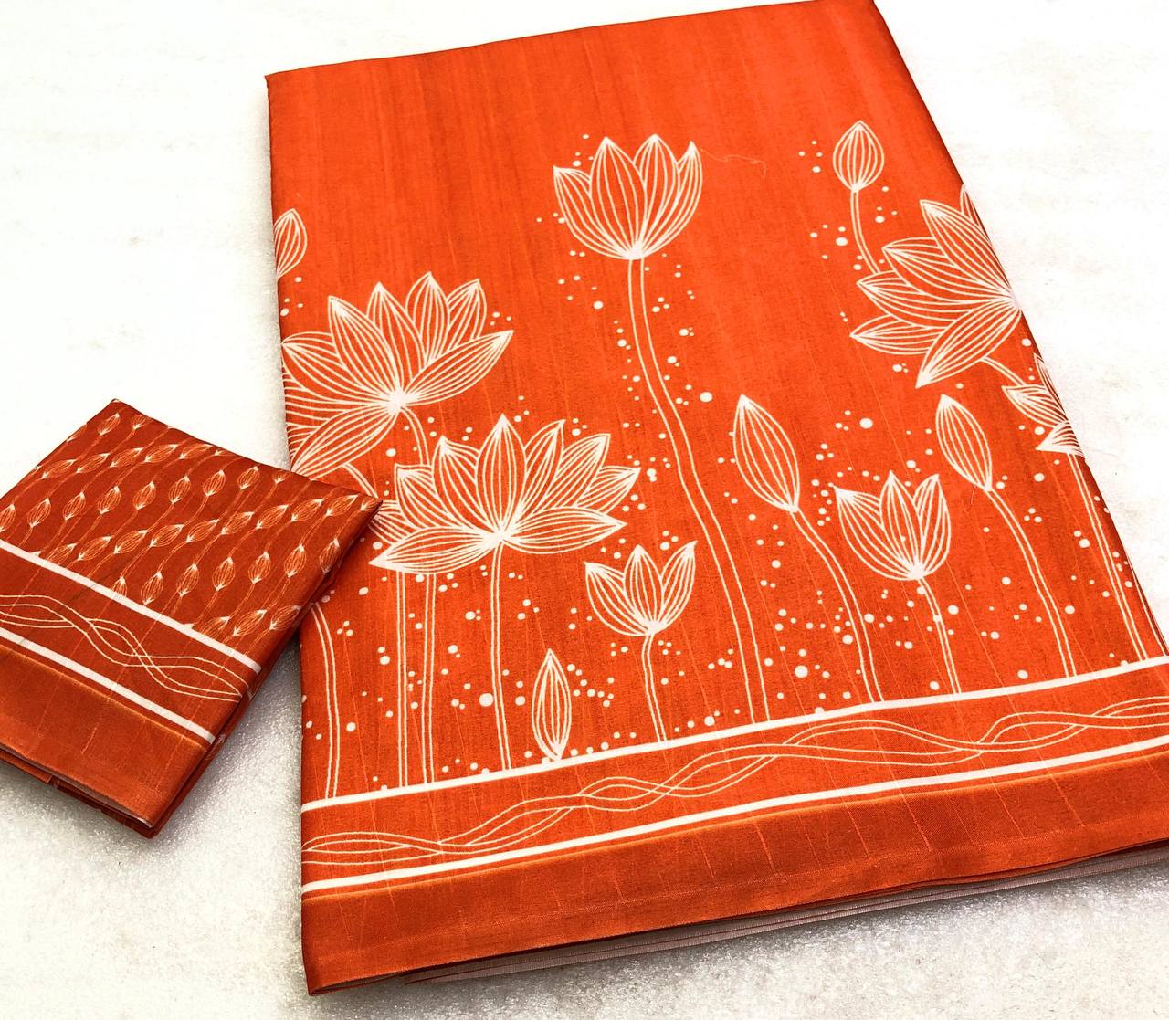Tusser floral printed saree