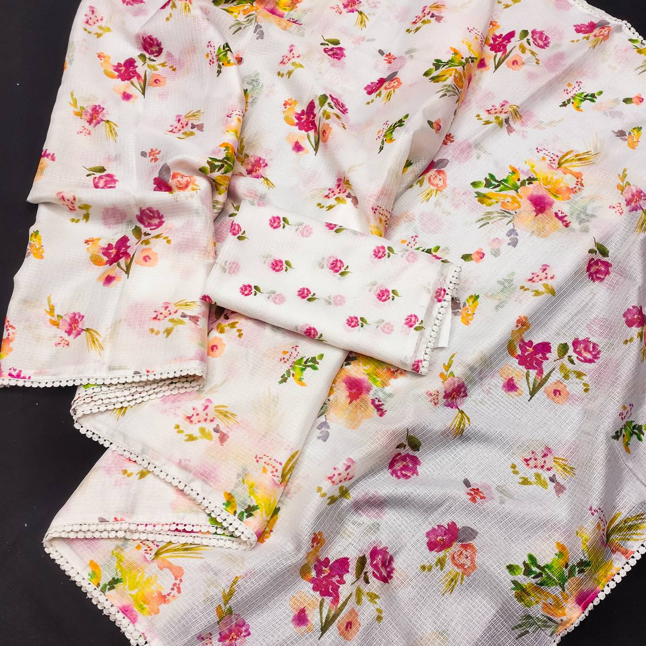 Shumera New Soft Kota Chex DIgital Printed Saree