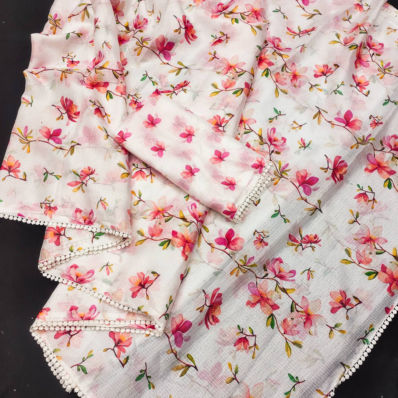 Shumera New Soft Kota Chex DIgital Printed Saree