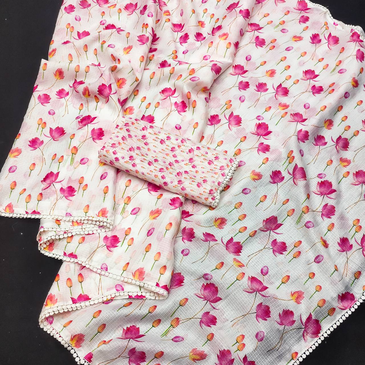 Shumera New Soft Kota Chex DIgital Printed Saree