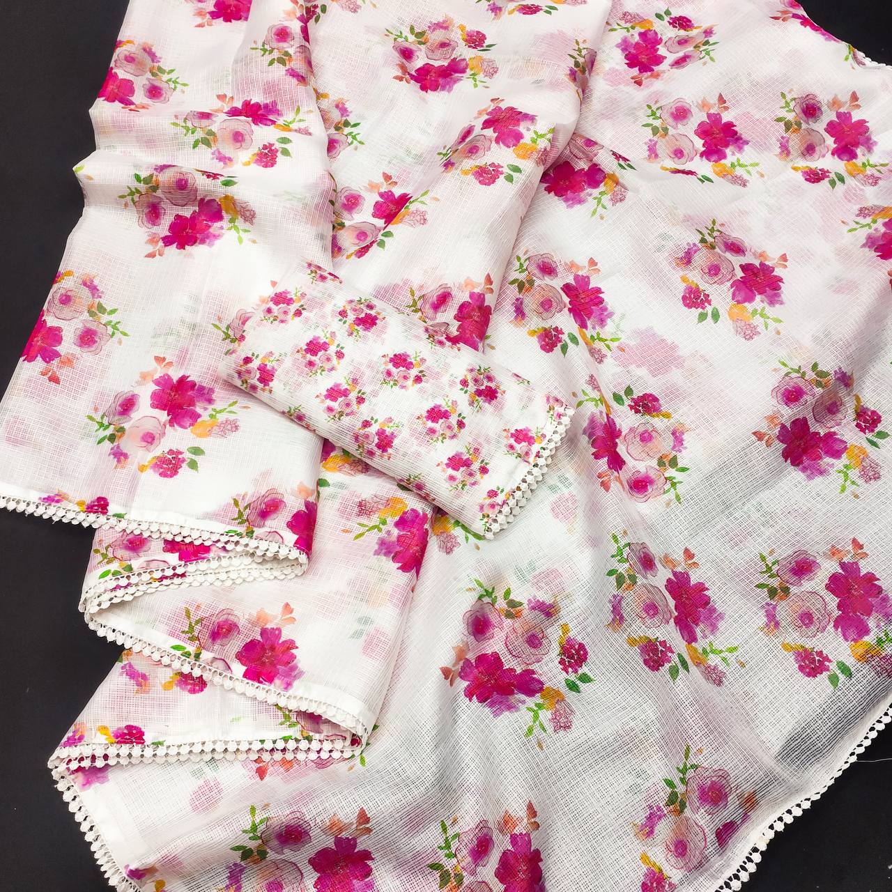 Shumera New Soft Kota Chex DIgital Printed Saree