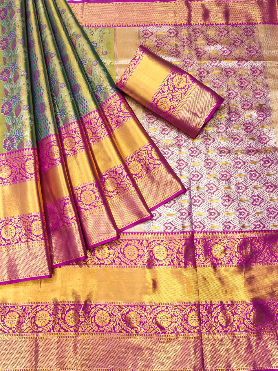Grevin Kanjiviram Silk Saree