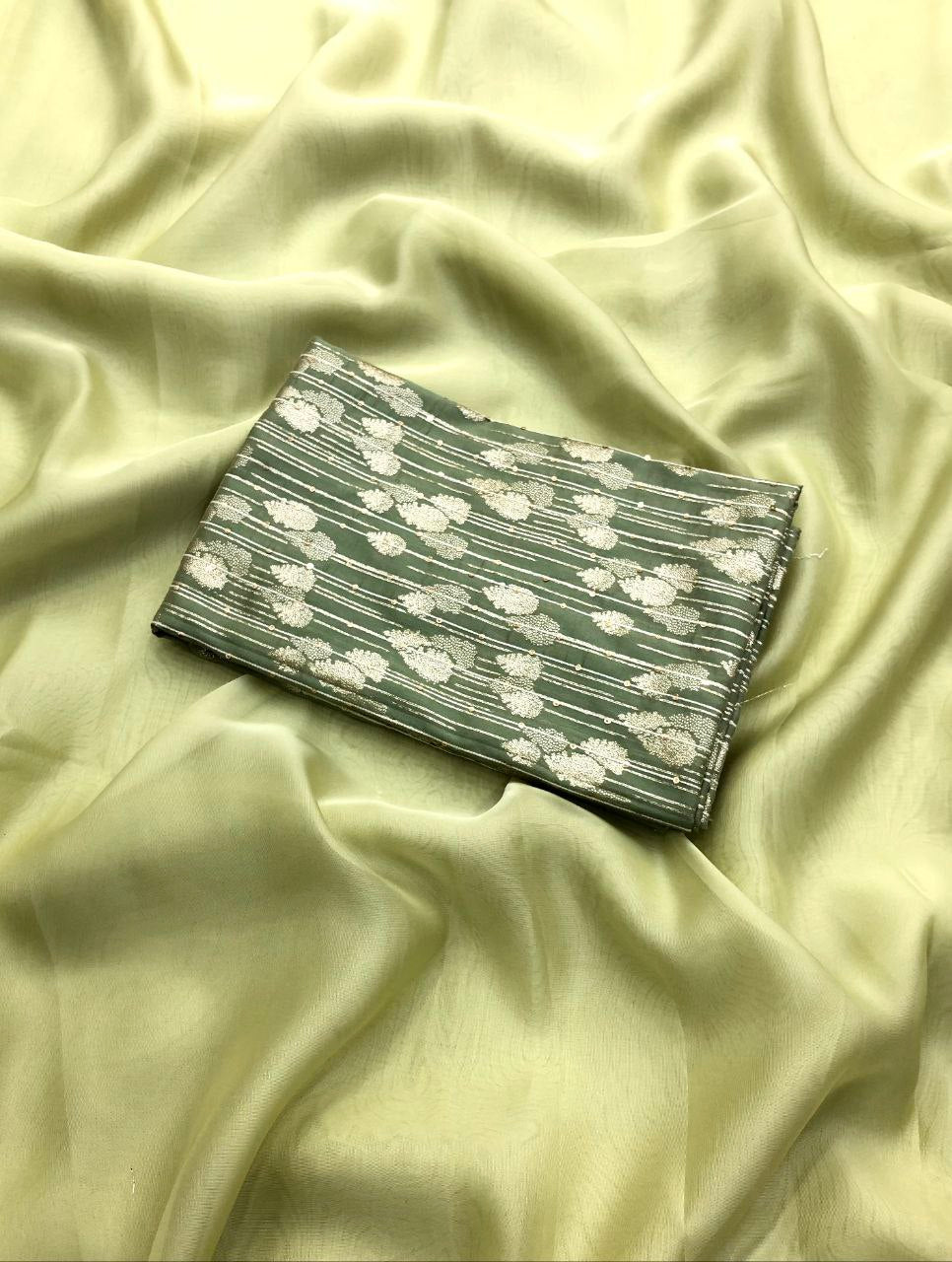 Indica Organza Plain Dyed Saree