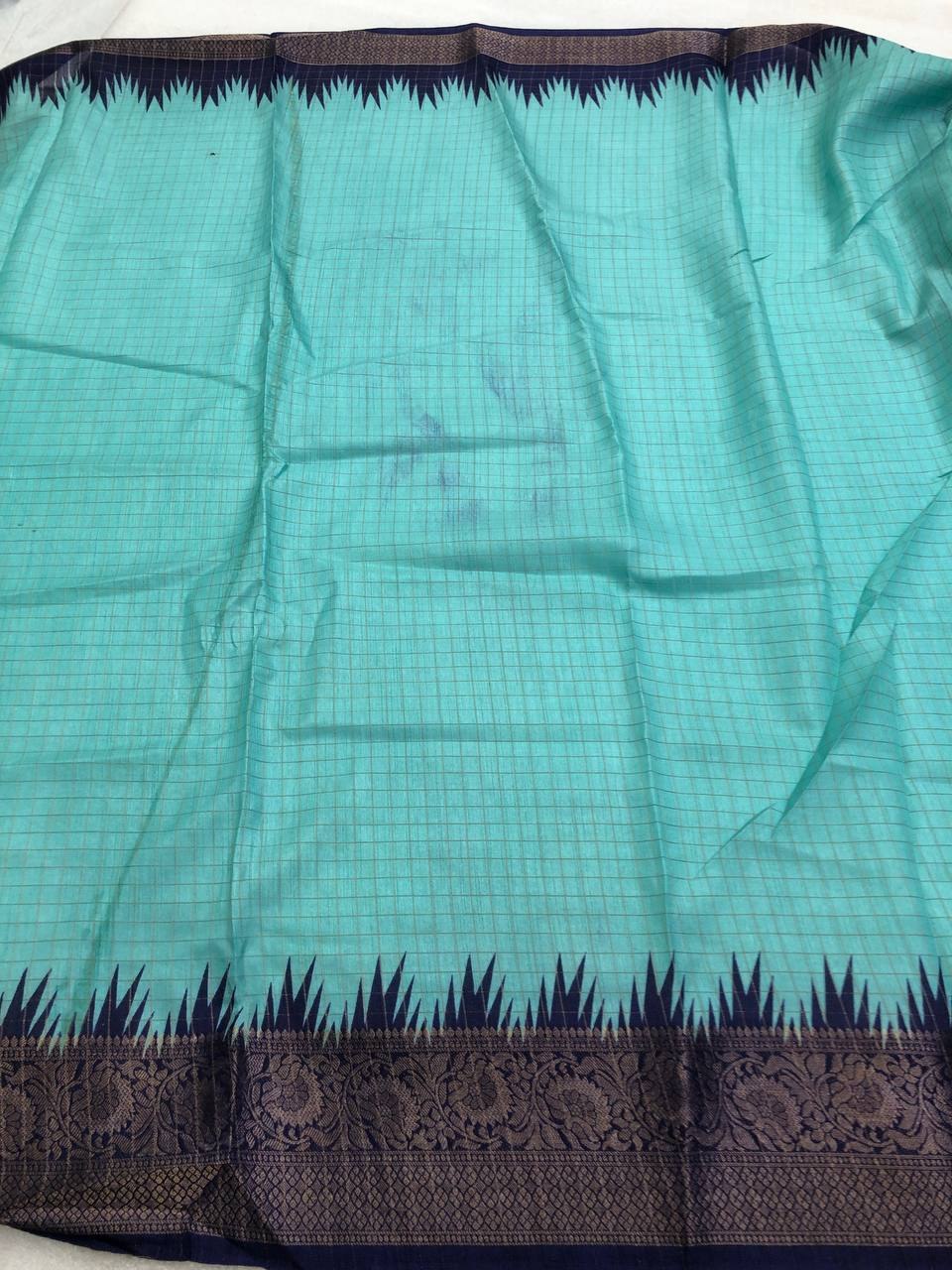 Hunnahh Chenderi Chex Weaving MISPRINT SAREE