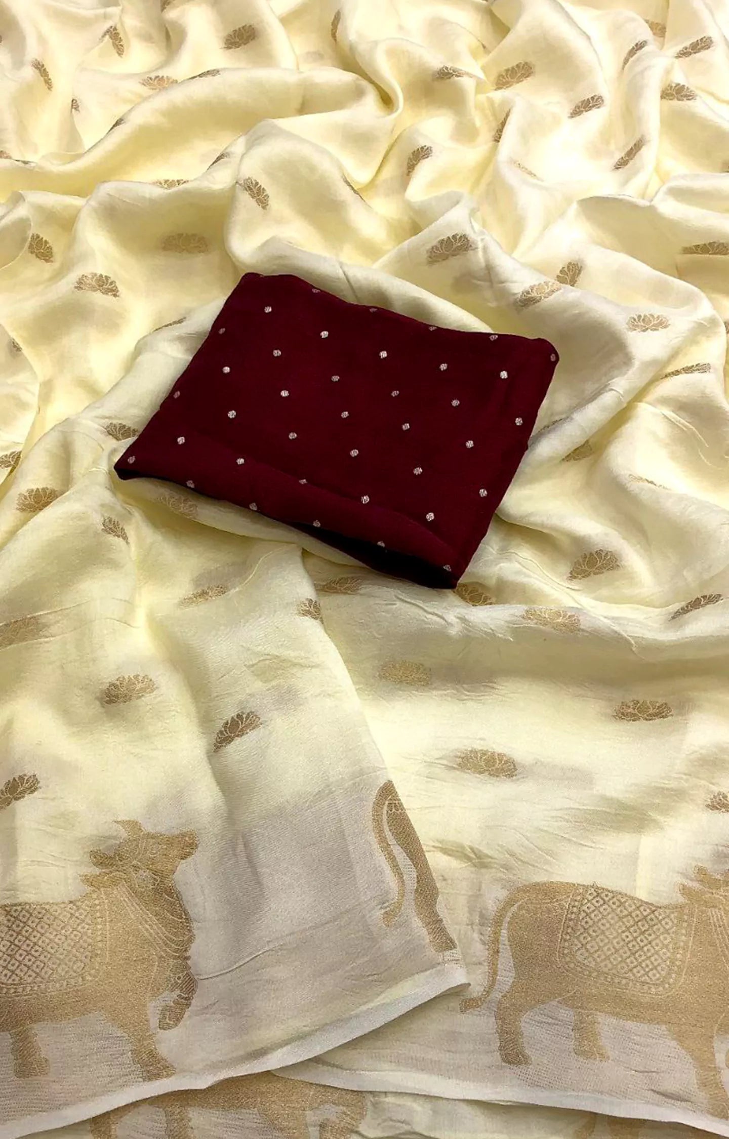 MYRTLE 3 PURE VISCOSE SILK PICHWAI DESIGN SAREE