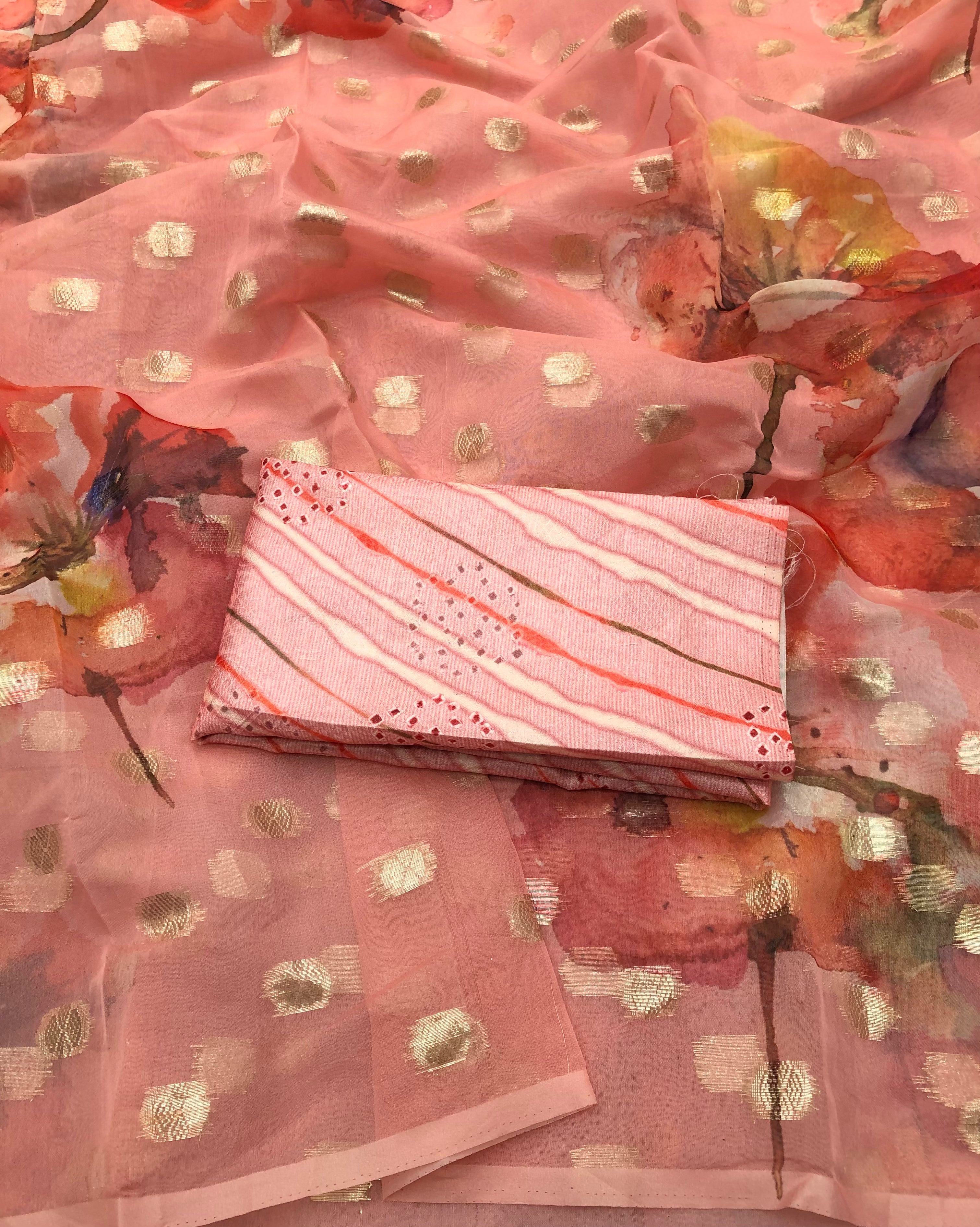 Abhirami organza weaving butti saree