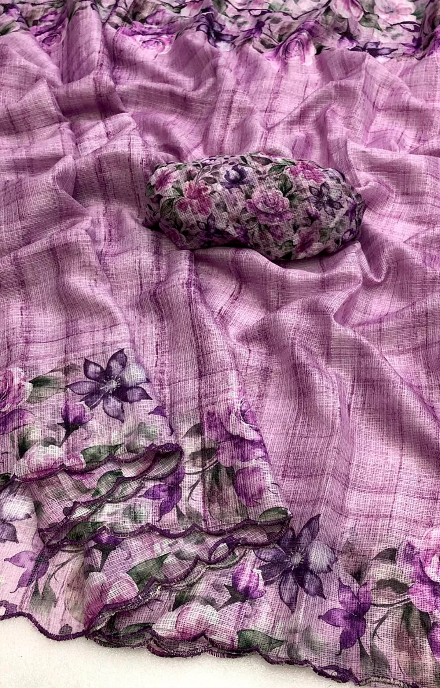 ROMY SOFT KOTA CHEX WITH PRINTED SAREE