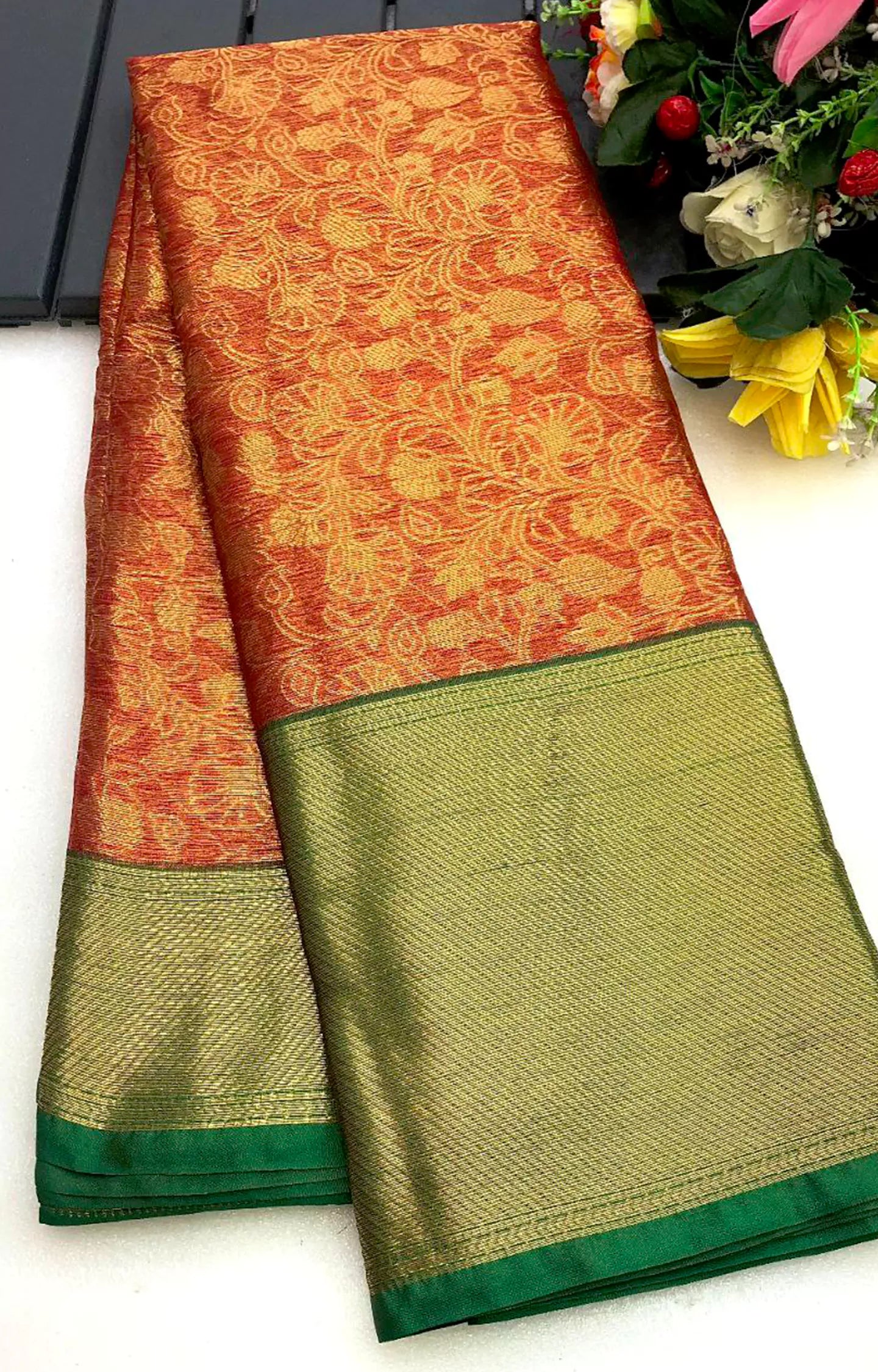 SEELVA TISSUE SILK GOLD ZARI WEAVING SAREE.