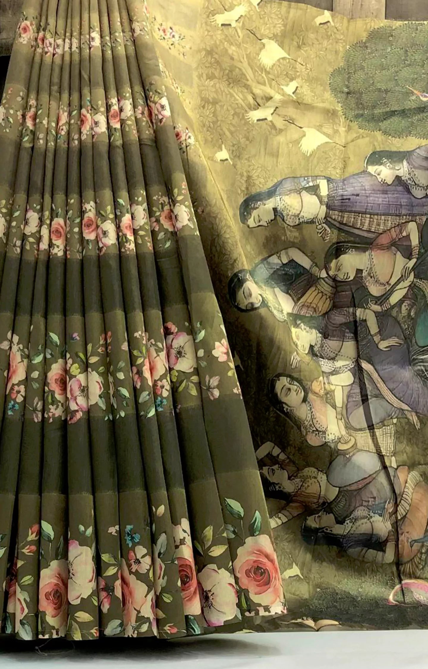 PASONIC SOFT SILK FLORAL DIGITAL PRINTED SAREE