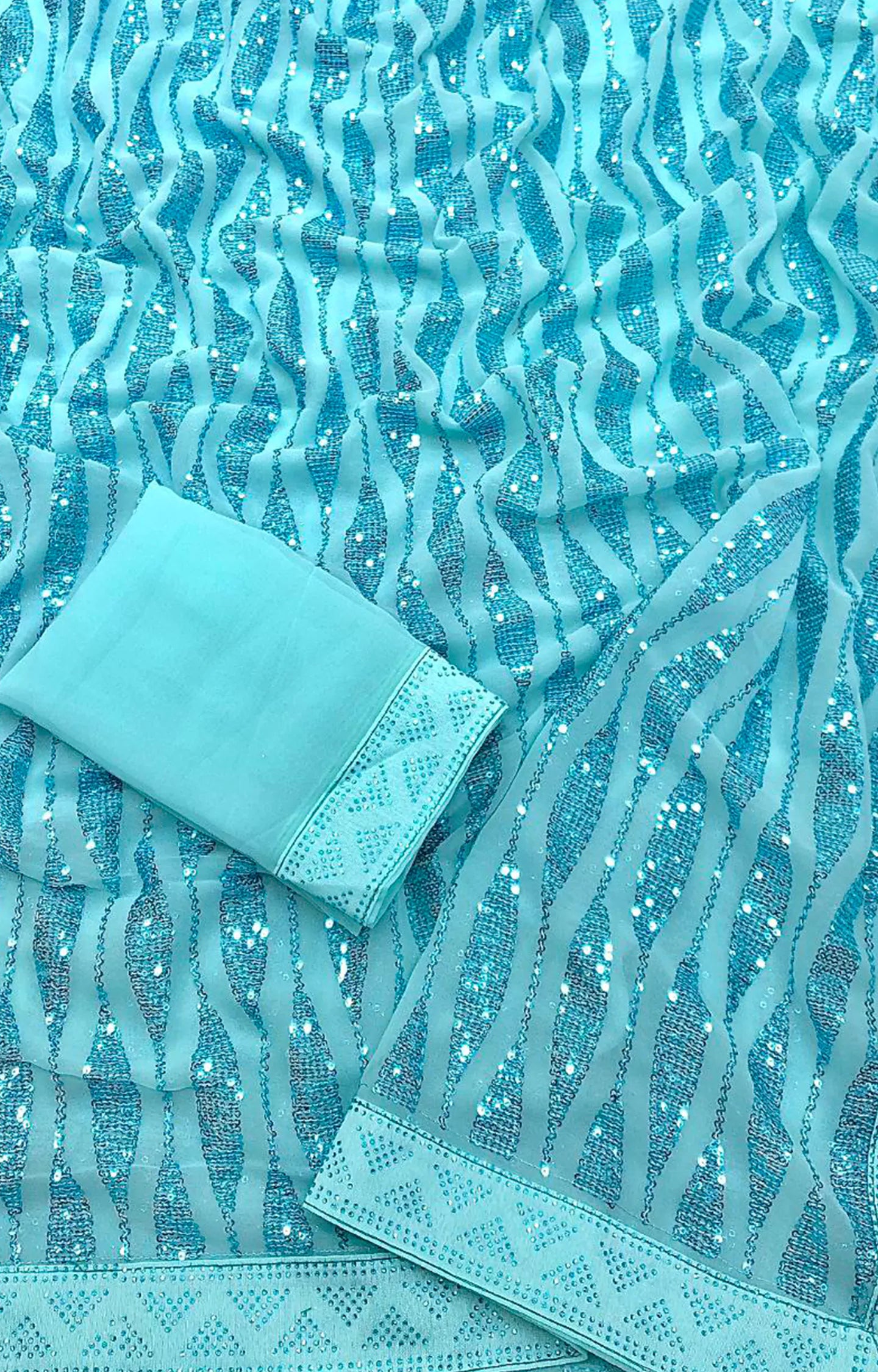 BENZ CHIFFON WITH SEQUENCE WORK SAREE