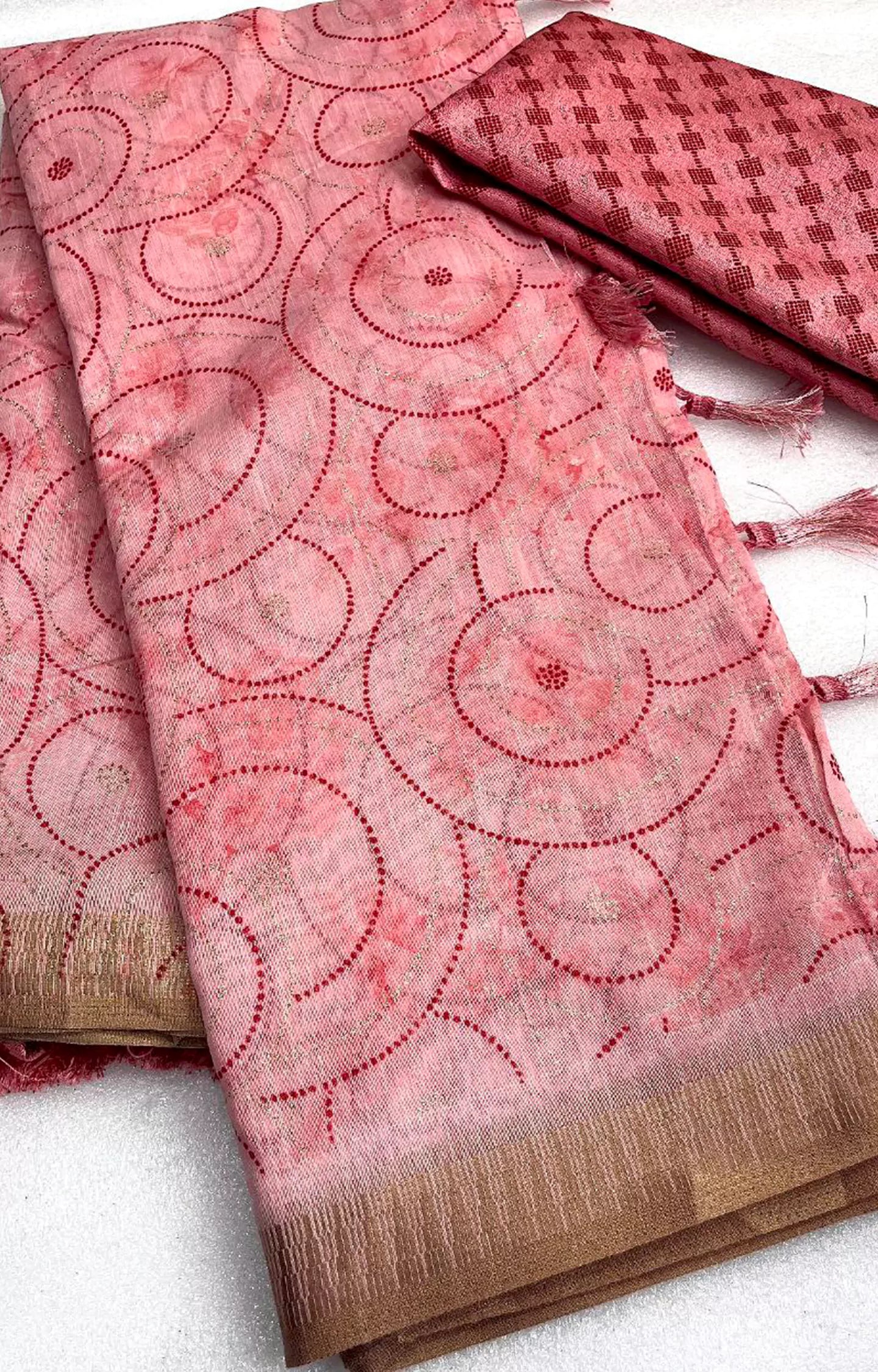 IGNIS SOFT LENIN PRINTED SAREE.