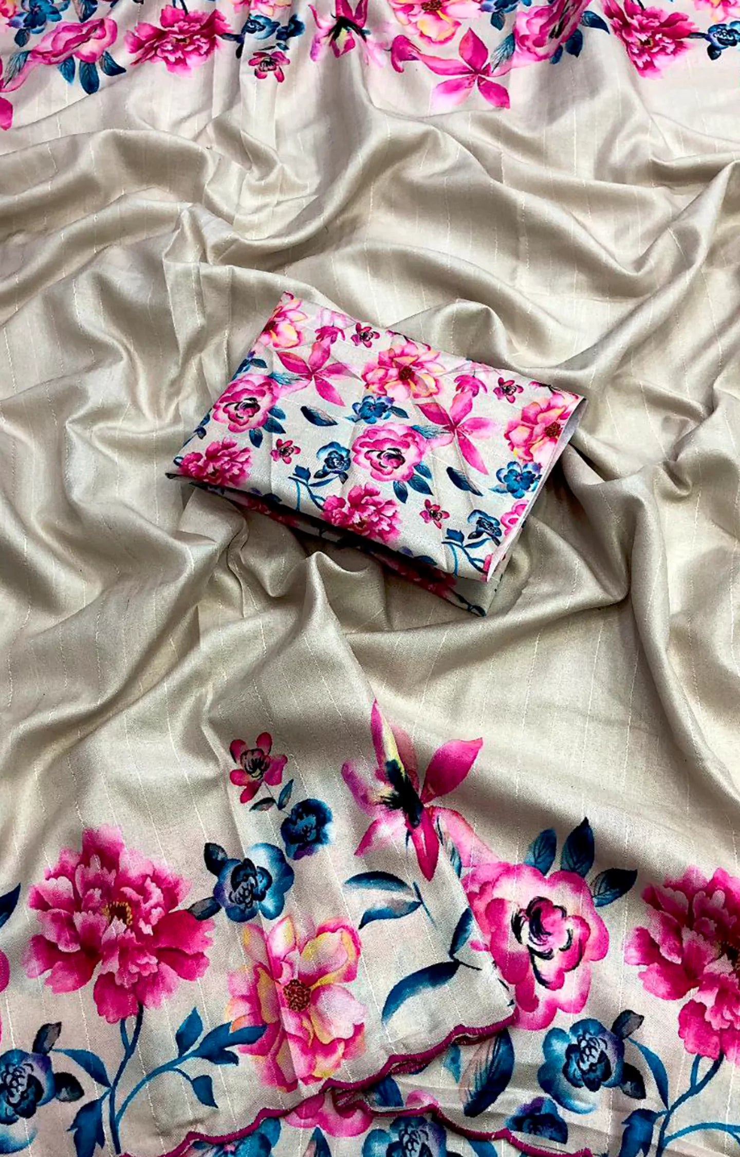 SURMILA TUSSAR SILK PRINTED SAREE