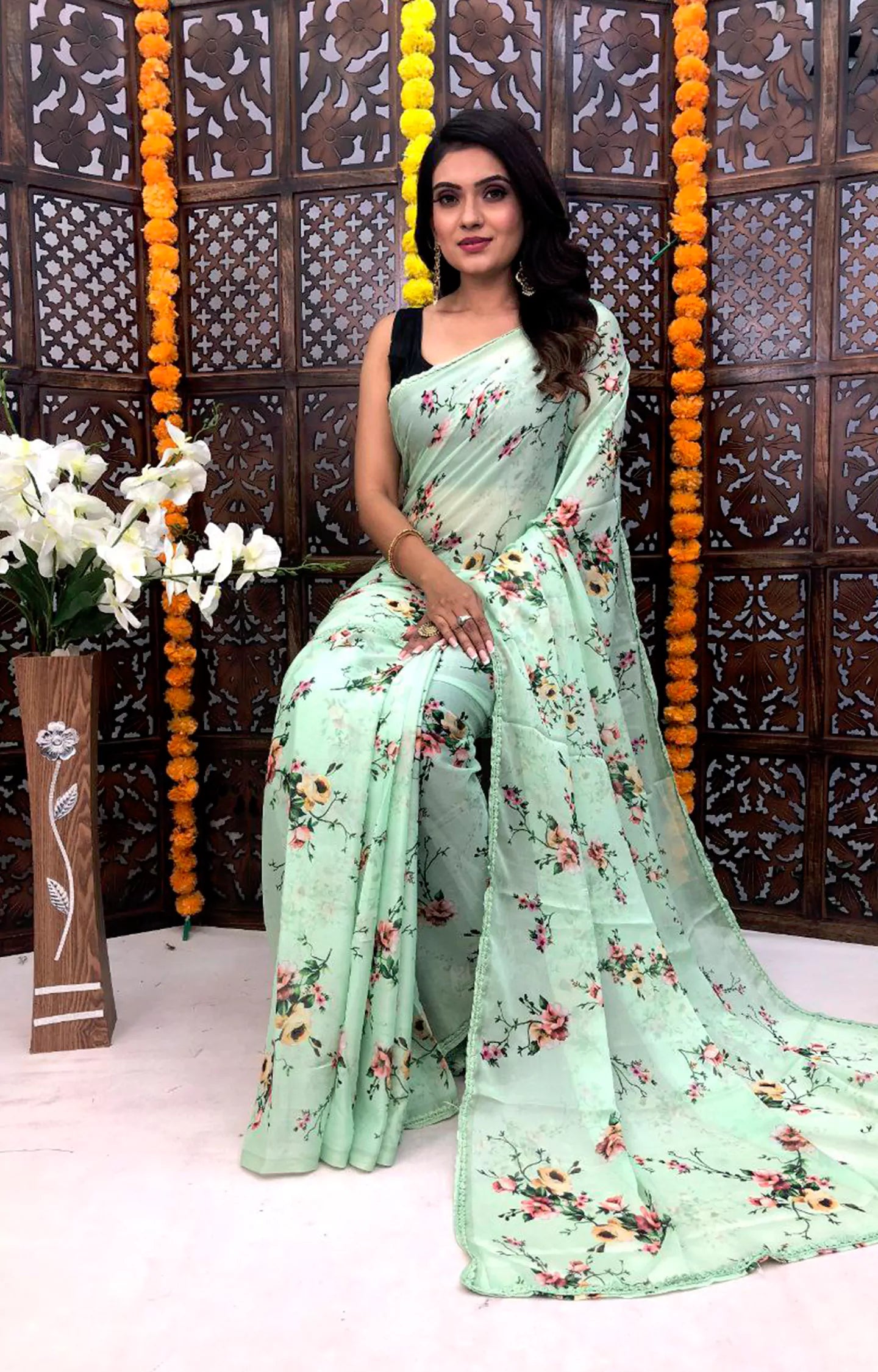 MIRZA SOFT CHIFFON CRAPE WITH FLORAL DIGITAL PRINT