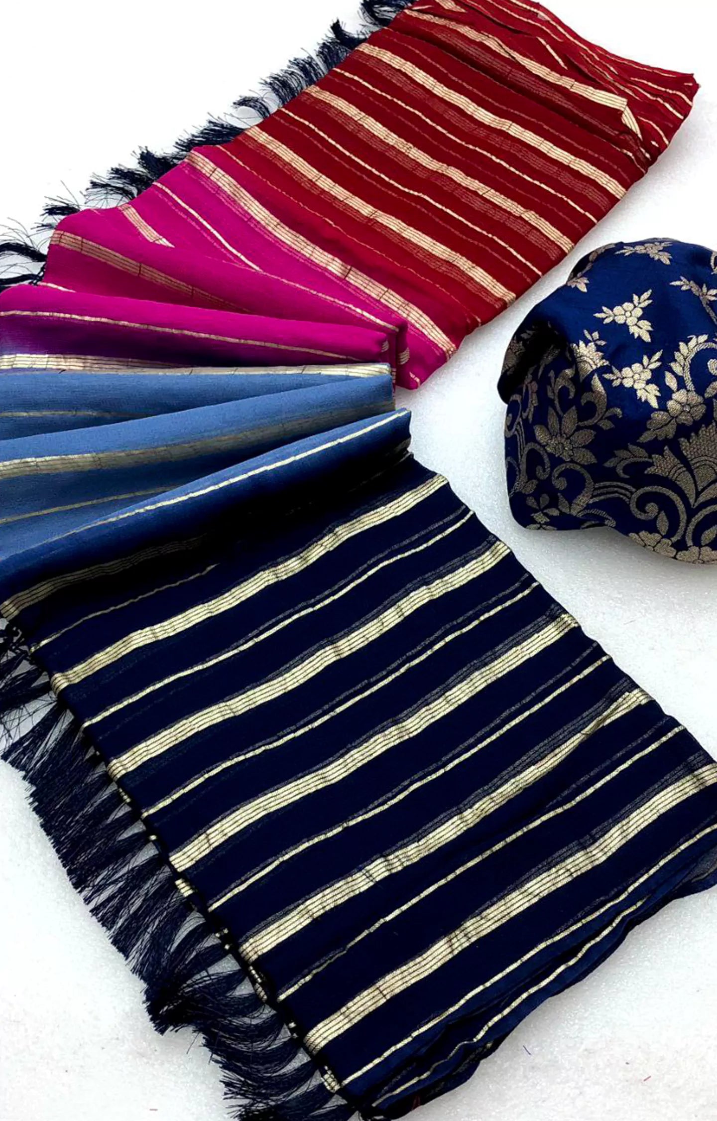 MERIGOLD VISCOS SILK HAND 3D DYED SAREE.