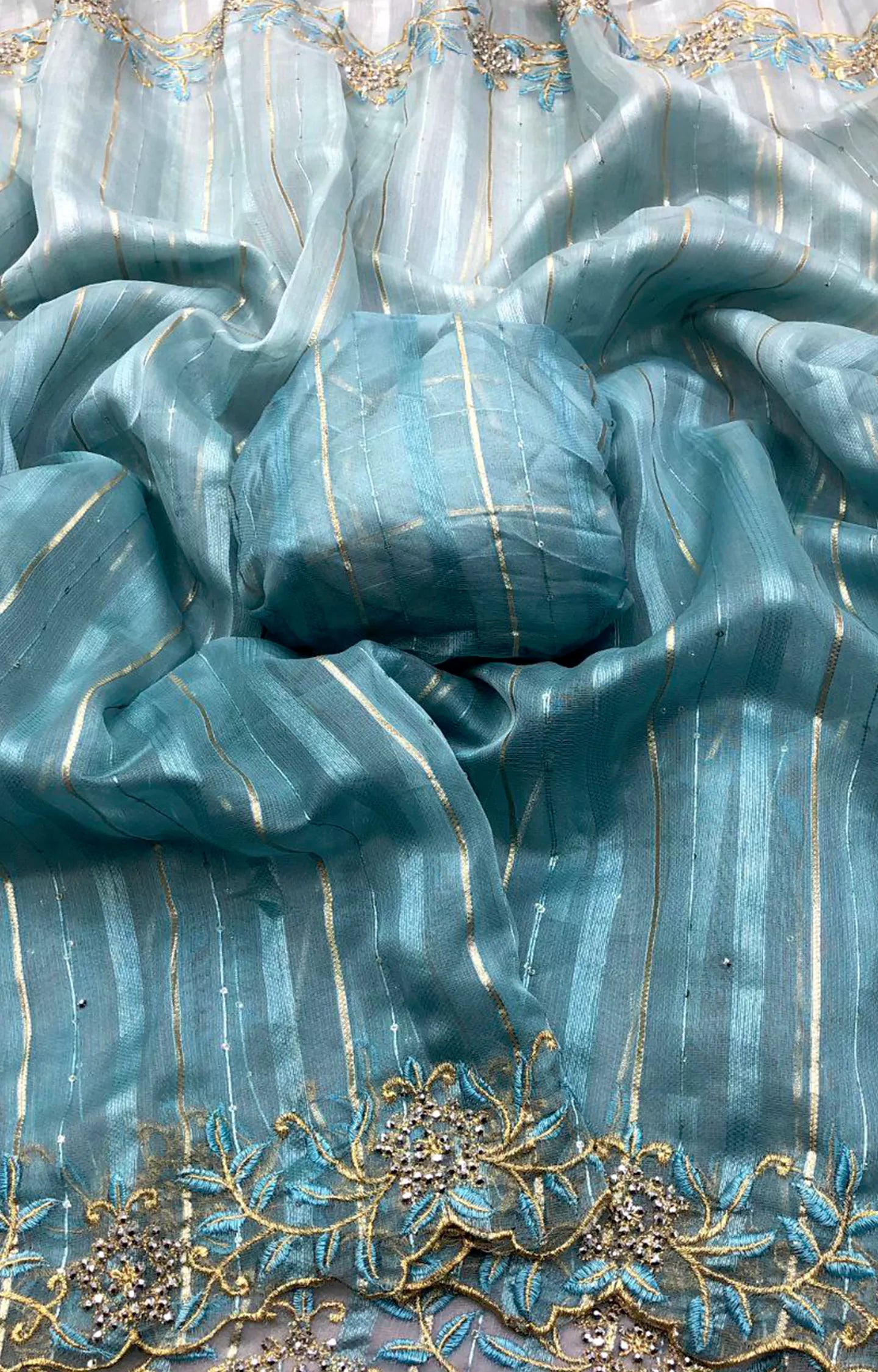 BENAZIR 2 JUTE ORGANZA 2 COLOUR SHADED SAREE