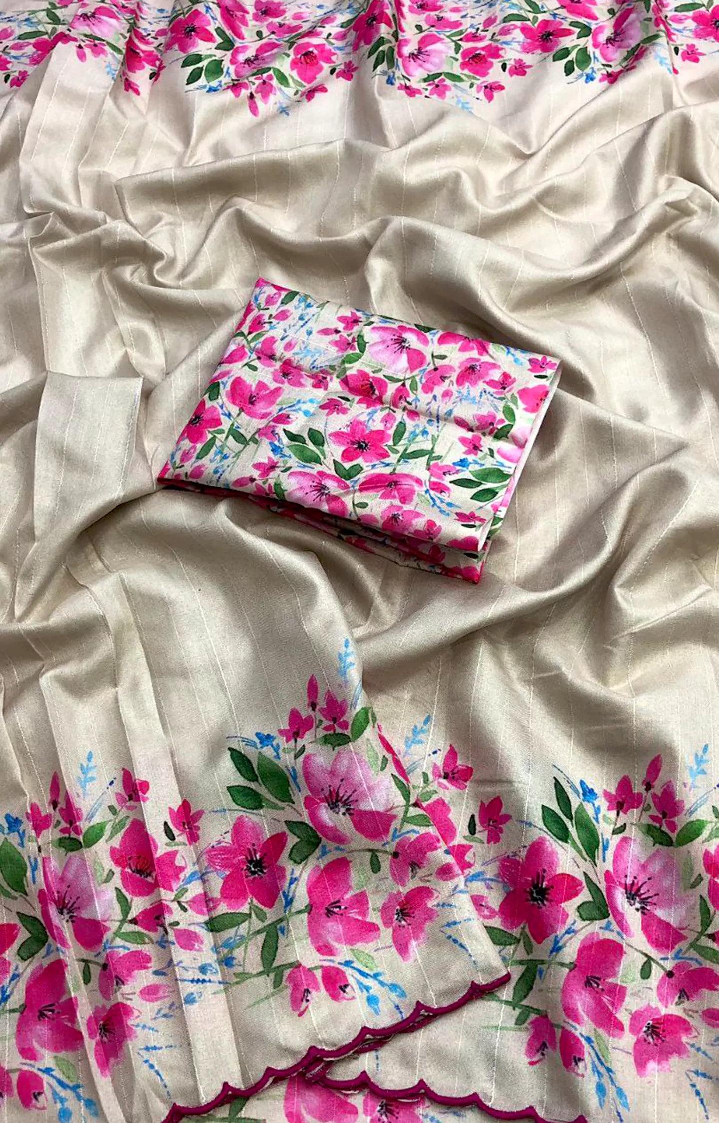 SURMILA TUSSAR SILK PRINTED SAREE